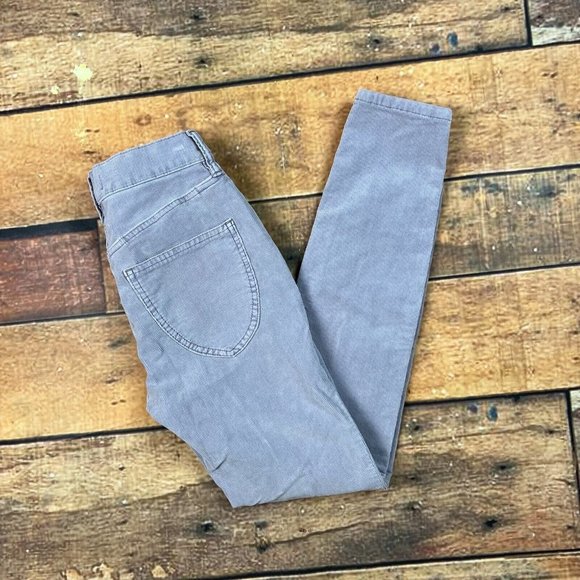 We The Free People Sun Chaser Corduroy Pants Size 24 Frosted Lilac Button Skinny - Picture 3 of 12